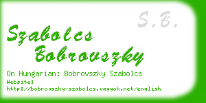 szabolcs bobrovszky business card